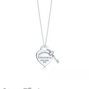 Tiffany & Co. Silver Heart and Key Necklace
